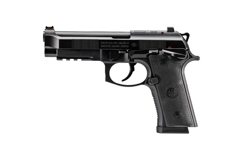 Beretta 92GTS 9mm Pistol 18+1 4.7" Barrel Optic Cut Slide Alum Frame Fiber Optic Front Sight Thumb Safety SA J92XFMSDA21