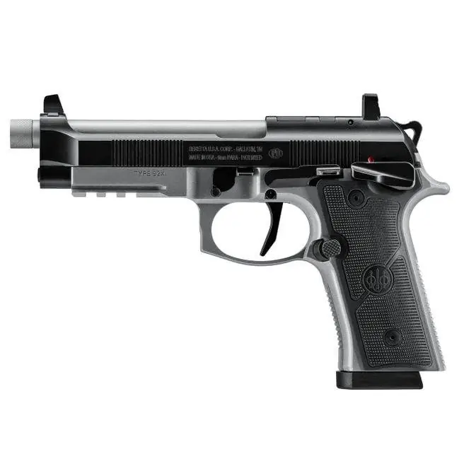 Beretta 92XI SAO Tactical 9mm 18rd 5.1" Threaded Barrel Black and Silver Pistol