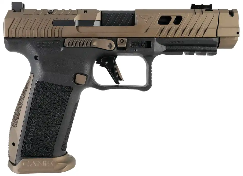 Canik TTI Combat Full Size Frame 9mm Luger 18+1 4.60" Burnt Bronze Cerakote Optic Cut/Serrated Steel Slide HG7854N