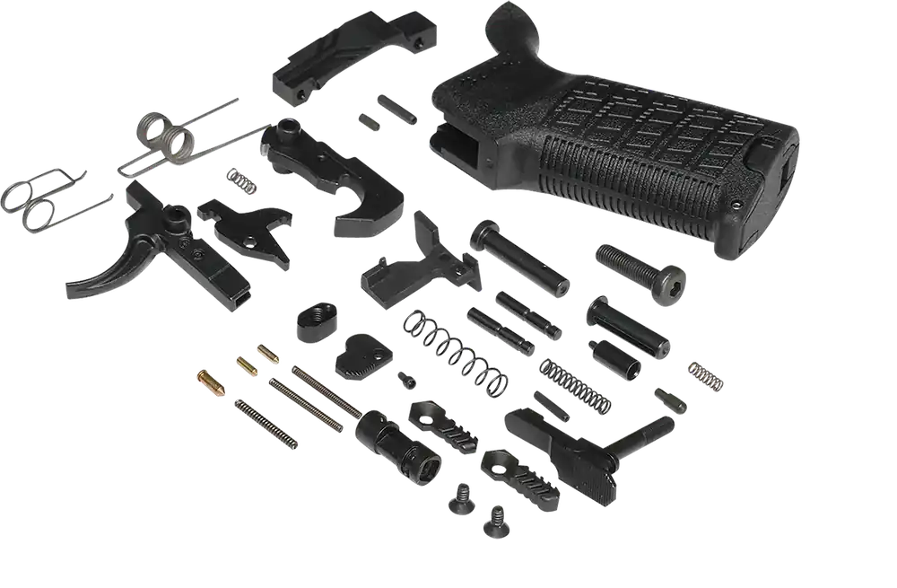 CMMG Zeroed AR Lower Parts Kit Black Grip Ambi Safety Ambi Mag Catch Mil-Spec Trigger Black 55CA642