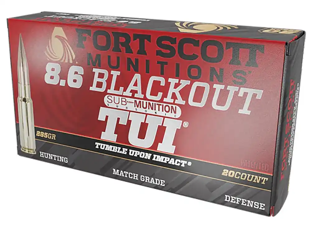 Fort Scott Munitions Tumble Upon Impact 8.6 Blackout 285 Gr. Solid Copper Spun 20/Box