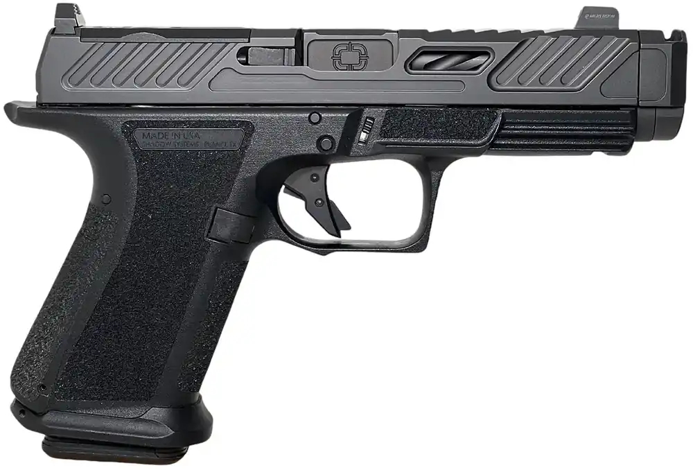 Shadow Systems MR920P 9mm 15+1 4.25" Spiral Fluted Barrel SS Slide Polymer Frame Tritium Front Sight Compensator Black SS1212