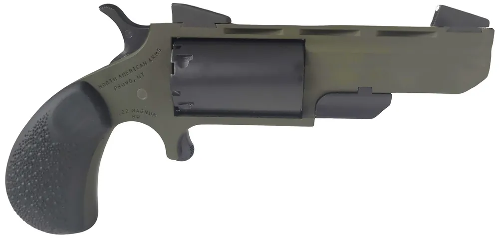 North American Arms Green Huntsman 22 LR/22 Mag 5rd 2" Vent Rib Barrel Fixed Sights Rubber Grip OD Green Cerakote NAATGHCB