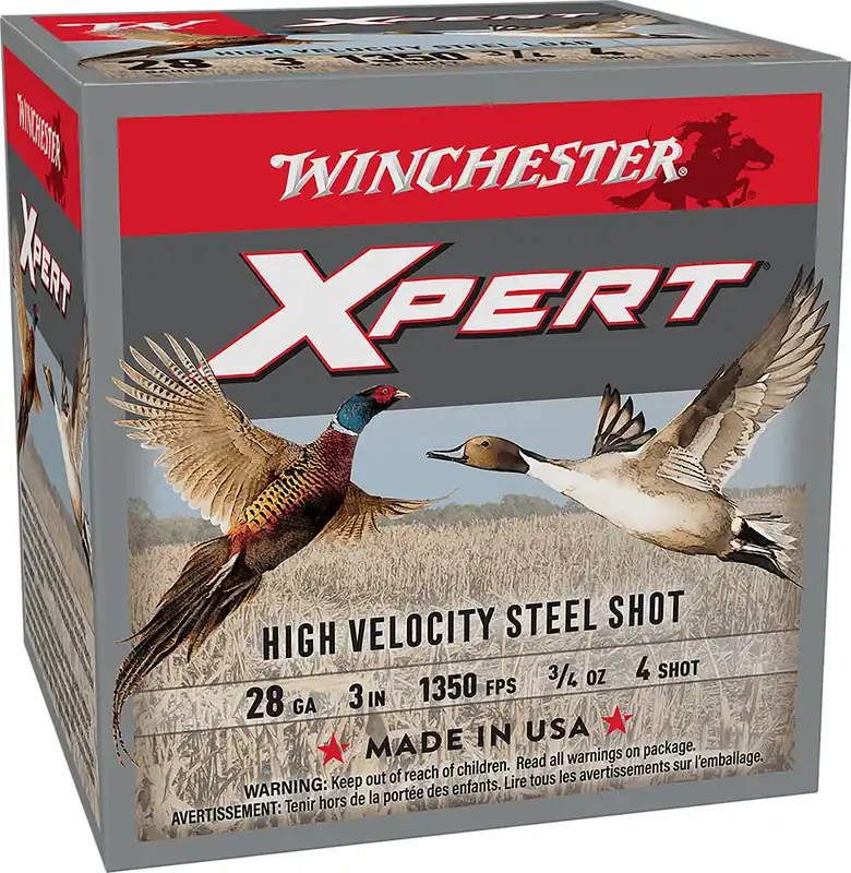 Winchester Ammo Xpert High Velocity 28 Gauge Ammo 3" 3/4 oz 4 Shot 25 Rounds WEXP2834