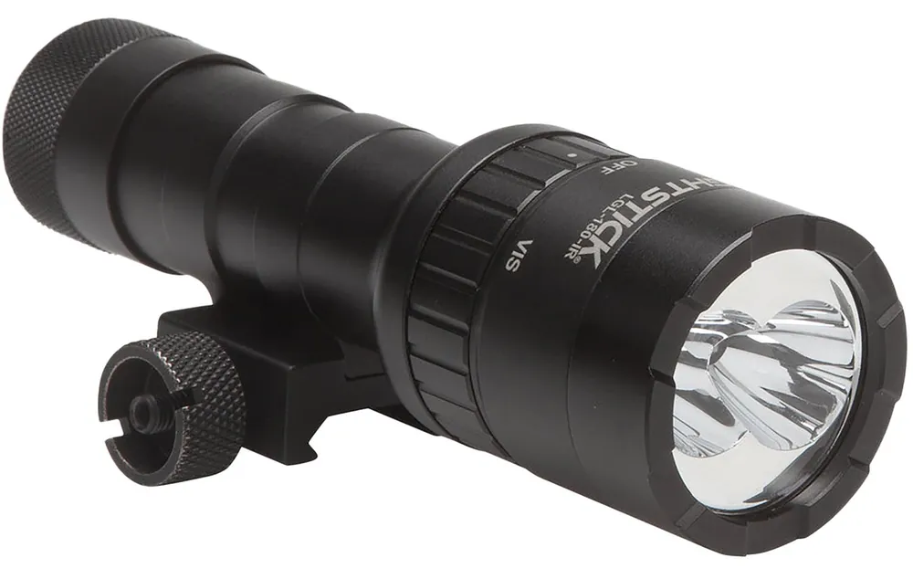 Nightstick Dual-Beam Long Gun Light Kit with IR Illuminator Black Anodized Hardcoat 1100 Lumens White LED 940 nM Infrared