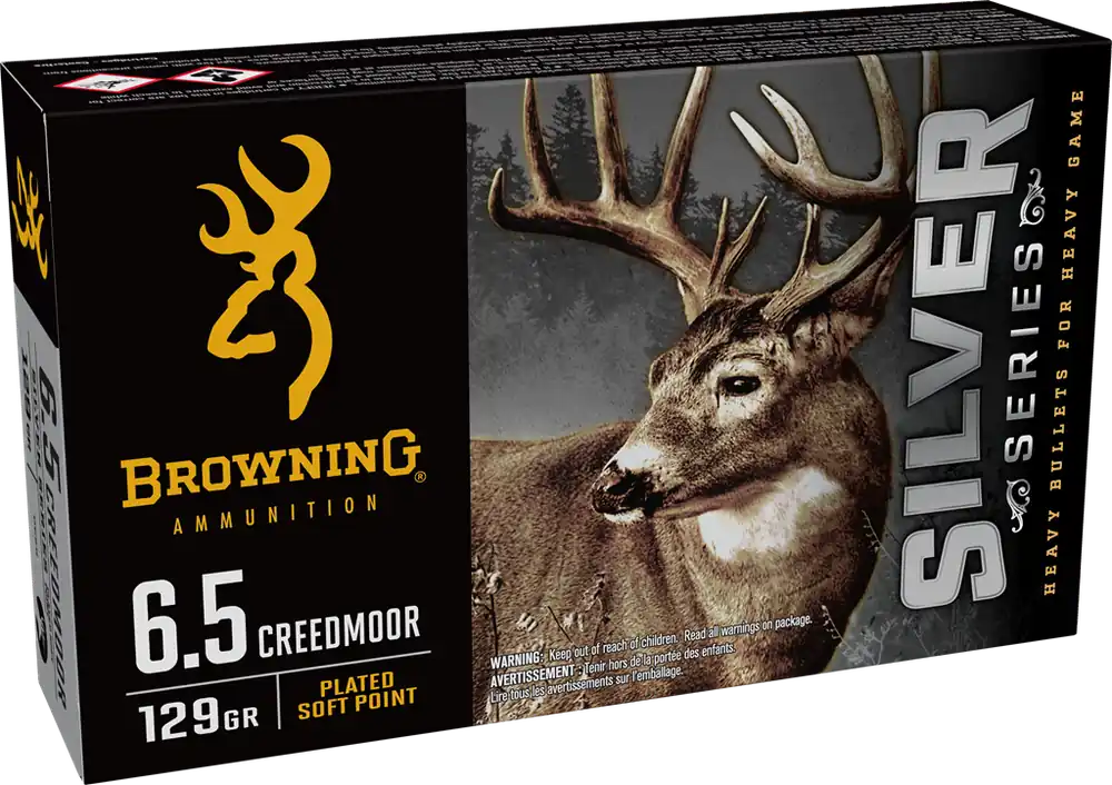 Browning Ammo Silver Series 6.5 Creedmoor 129gr Plated Soft Point 20 Rounds Per Box B192600651