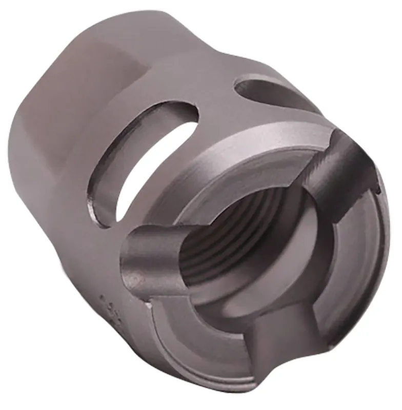 True Precision Inc Micro Compensator Y-Type 9mm Satin Stainless 416R Stainless Steel 1/2x28 Threads