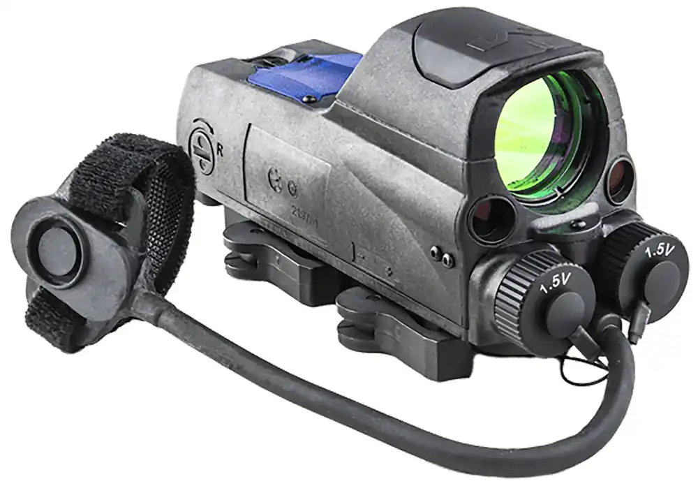Meprolight USA MOR PRO 1x30mm 2.2 MOA Amber Dot/Bullseye Illuminated Reticle Red/IR Laser Black Aluminum