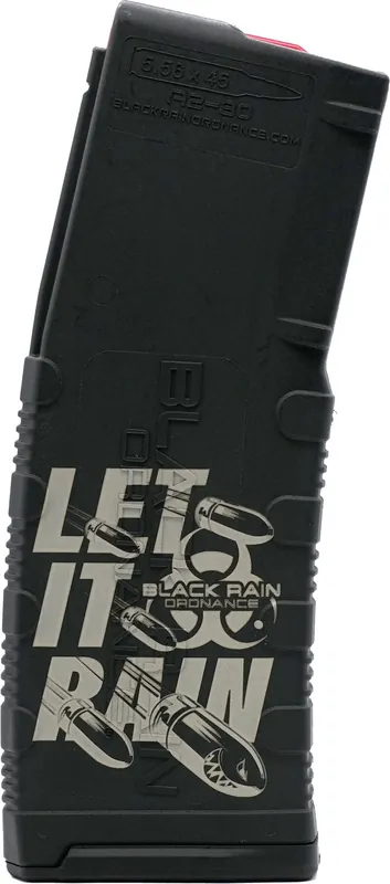 Black Rain Ordnance Magazine 30rd 223 Rem/5.56 NATO Let It Rain Bullet Engraving Fits AR-15 Platform MAG30LETITRAINB
