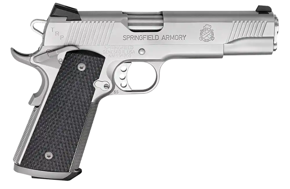 Springfield 1911 TRP .45ACP Pistol 7+1 5" Match Barrel SS Slide/Frame Night Sights Blk G10 Grips CA Compliant SAO PC9107LCA18