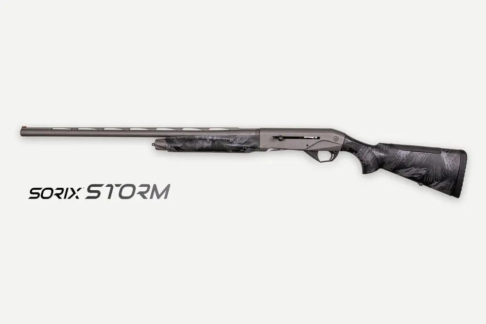 Weatherby Sorix 12G Semi-Auto Shotgun 3.50" 2+1 28" Gray Cerakote Vent Rib Barrel & Drilled & Tapped Steel Receiver, Storm Camo Synthetic Stock XST1228SMG