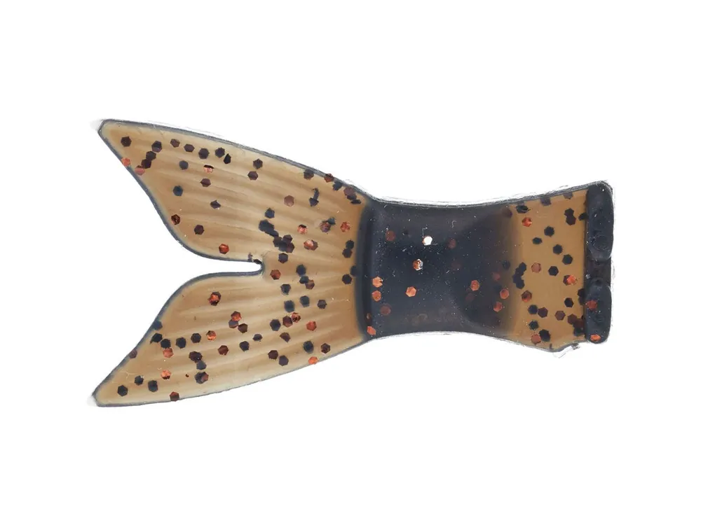 6th Sense Trace 5" Swimbait Replacement Tails - Black/Brown Glitter