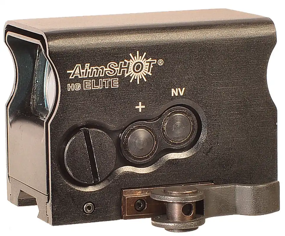 AimShot HG Elite 1x 34mm 2 MOA Green Dot Rifle/Shotgun Sight CR2 Battery Powered Anodized Aluminum Black