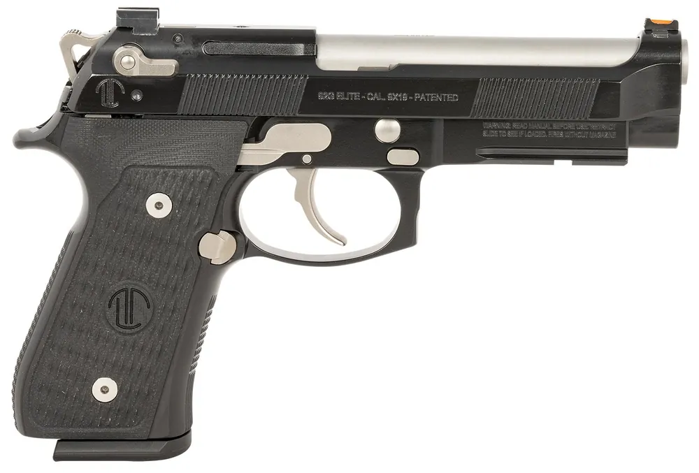 Langdon Tactical Tech 92 Elite LTT 9mm Luger Pistol 4.70" Target Crown Steel/Black LTT92ECB
