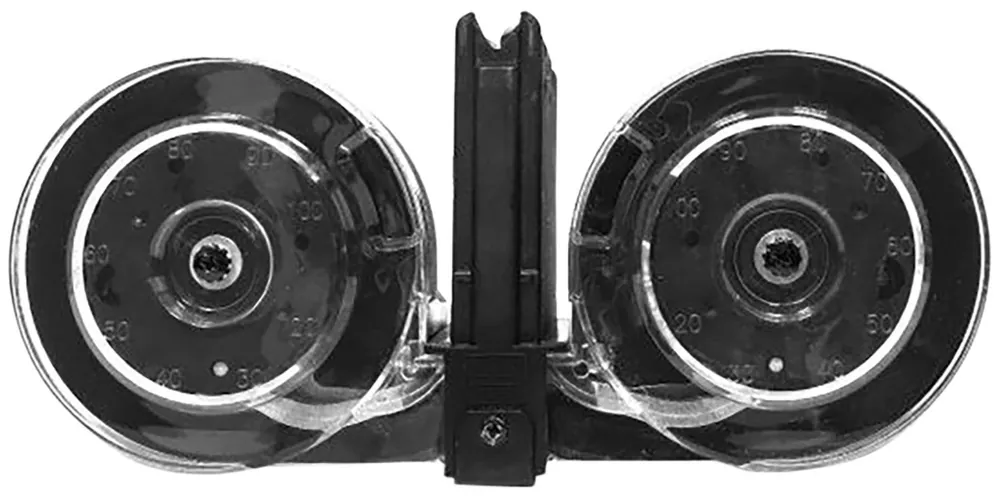 KCI USA Inc AR-15 5.56x45mm 100 Round Drum Magazine NATO Black Polymer KCIMZ001