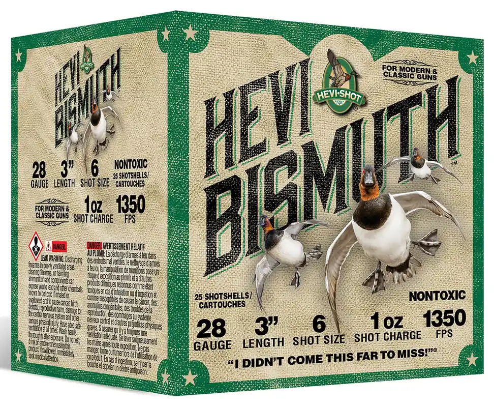 HEVI-Shot HEVI-Bismuth Waterfowl 28G 3" 1oz 6 Shot 25 Box/10 Case HS18436