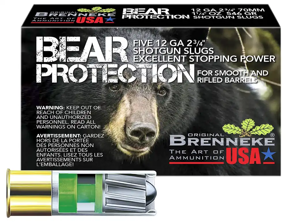 Brenneke Bear Protection 12 Gauge Ammo 2.75" 1 1/4 oz Slug Shot 5 Rounds SL122BP