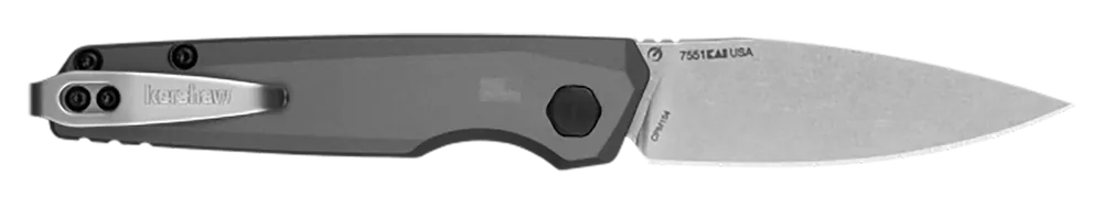 Kershaw Launch 18 Automatic 2.79" Folding Spear Point Plain Stonewashed CPM 154 SS Blade 7551