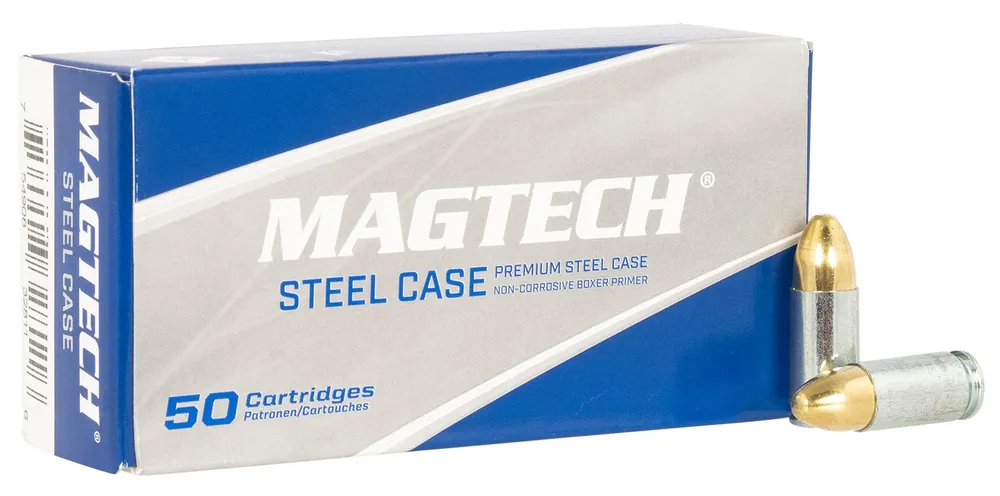 Magtech Steel Case 9mm Ammo 115 Grain Full Metal Jacket 50 Rounds 9AS