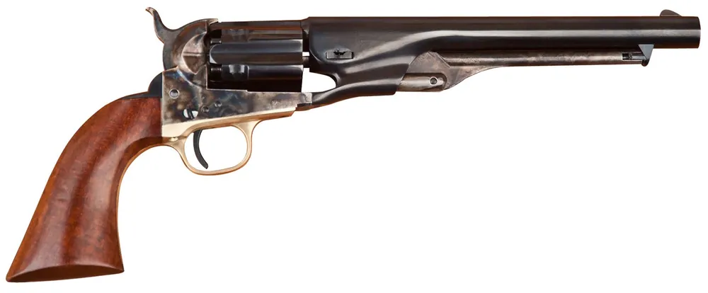 Cimarron 1860 Army Cut For Stock .44 Cal Revolver 6Rd 8" Barrel Engraved Cylinder Color Case Hardened Steel Frame Smooth Walnut Grip SAO CA041