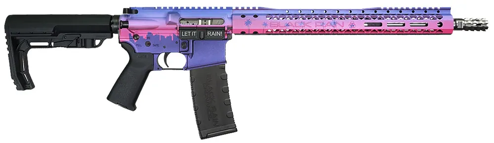 Black Rain Ordnance Spec15 Miami Nights 223 Rem/5.56 NATO Rifle 30+1 16" Stainless Steel Barrel, Miami Cerakote Optic Ready Aluminum Receiver, 15" Slim M-LOK Handguard, 23120701