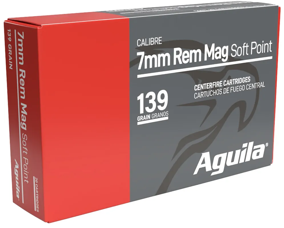 Aguila 7mm Rem Mag Ammo 139 gr InterLock Boat Tail Soft Point 20 Rounds 80591AG