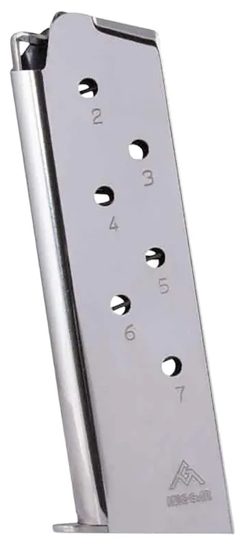 Mec-Gar Colt Government .45 ACP 7rd Colt Govt 1911 Magazine Nickel Stainless Steel MGCG4507N