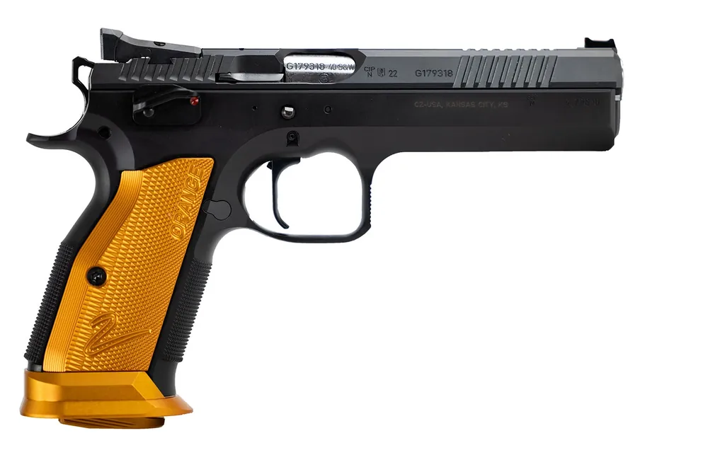 CZ-USA TS2 40 S&W Pistol 5.20" Black/Orange Grip 91265