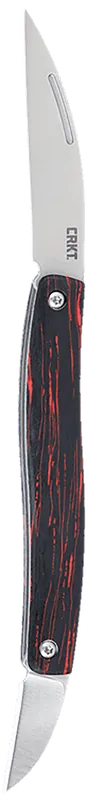 CRKT Forebear 1.06"/2.29" Folding Wharncliffe Satin 12C27 Sandvik Blade, Black/Red G10 Handle 4810