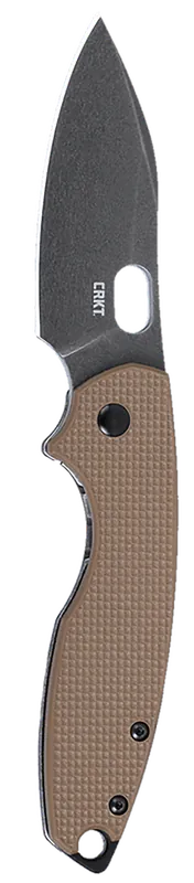 CRKT Pilar III 2.97" Folding Spear Point Plain Stonewashed D2 Steel Blade, Brown G10/SS Handle 5317B