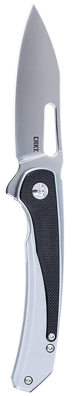 CRKT Padawan 3.01" Folding Wharncliffe Plain Brushed Satin 14C28N Steel Blade, SS w/G10 Black Overlays Handle 6075