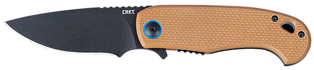 CRKT P.S.D. II 3.03" Folding Knife Drop Point Plain Black EDP AUS-10 Blade, Coyote Tan Textured G10 Handle 7910