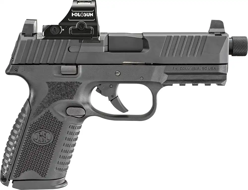 FN 509MT 9mm Luger 15+1/24+1 4.5" Threaded Barrel Optic Ready Slide Polymer Frame Holosun 407C Red Dot Sight Black 66101936