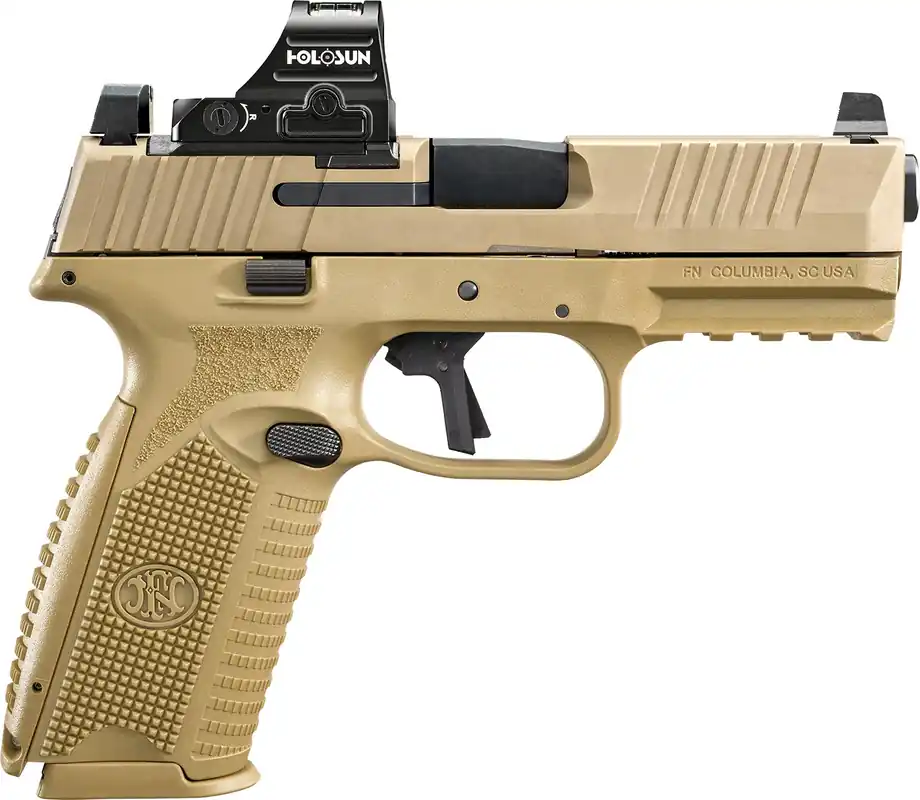 FN 509 MRD w/Optic 9mm Luger 17+1 4.5" Stainless Barrel/Slide Holosun 407C Red Dot Co-Witness Iron Sights DAO FDE 66101925
