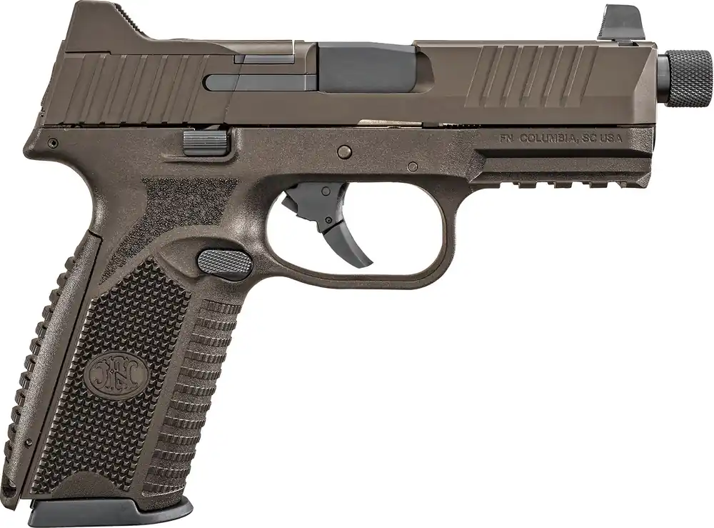 FN 509T Pistol Bundle 9mm 10+1 4.5" Barrel Optic Ready SS Slide Polymer Frame Suppressor-Height Sights 5 Mags Bronze 66101832