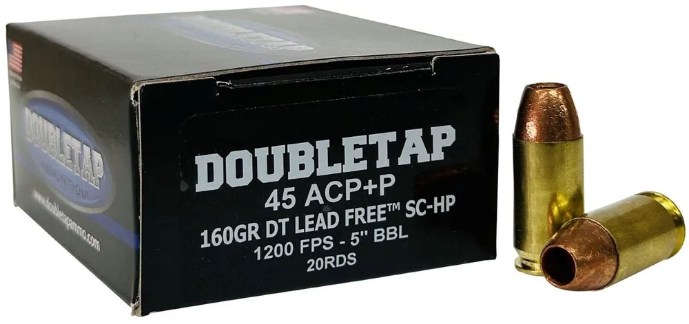 DoubleTap Ammunition .45 ACP Ammo 160 gr Lead Free Hollow Point 20 Rounds 45A160XM