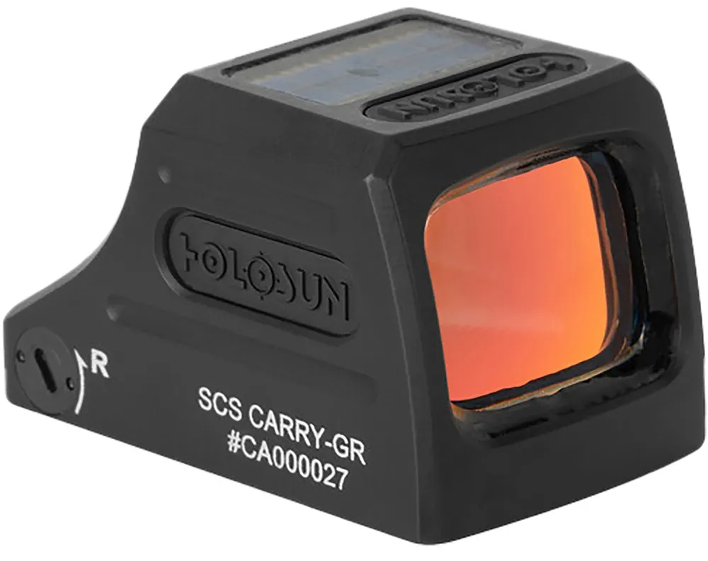 Holosun SCS Carry 1 x 0.58" X 0.77" Multi Reticle Green Dot Pistol Sight Holosun-K/RMSc Cut Fitment Anodized Aluminum Black