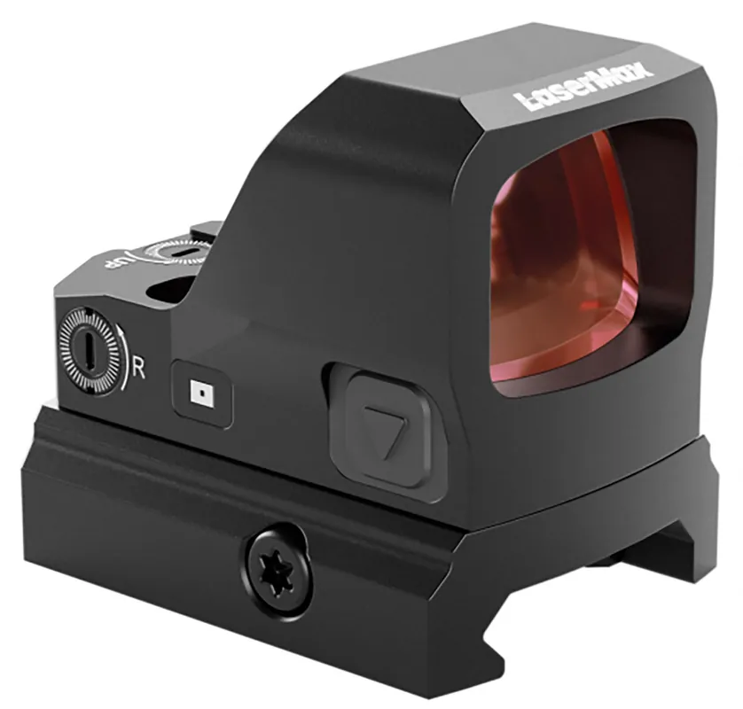 LaserMax Micro Red Dot Sight 1 x 0.83" x 0.65" 3 MOA Picatinny Rail/RMSc Pattern Footprint CR2032 Powered Matte Black Aluminum