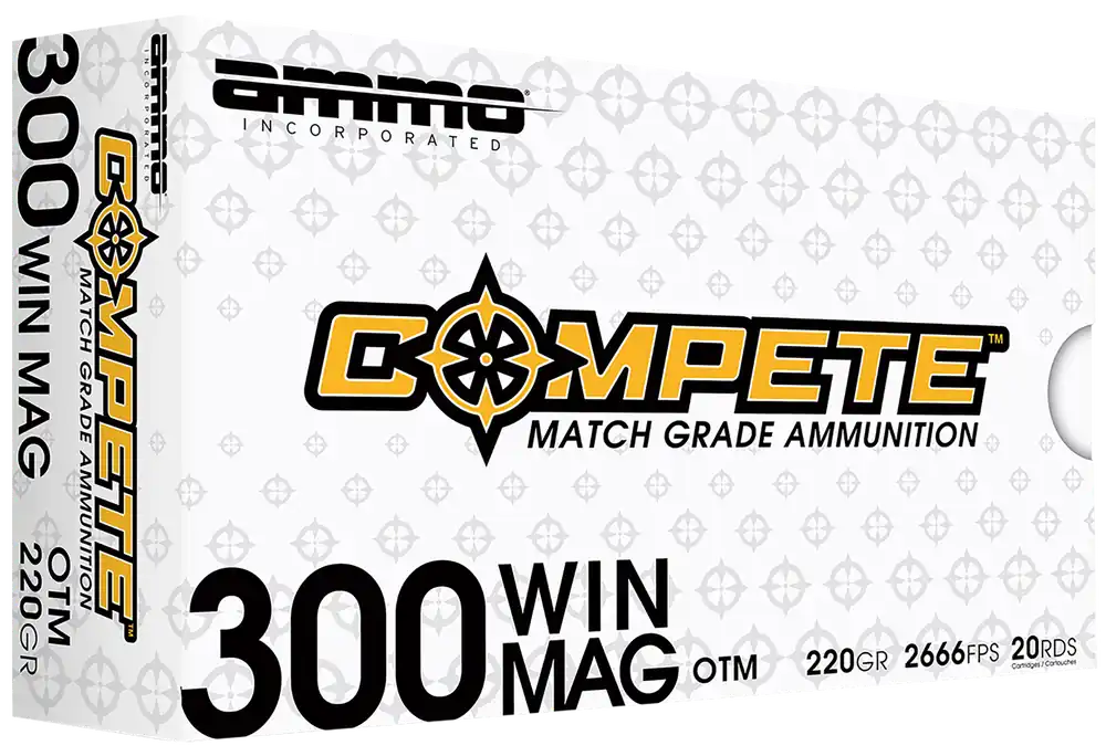 Ammo Inc Match 300 Win Mag Ammo 190 Grain Boat Tail Hollow Point 20 Rounds 300WM190BTHPA20