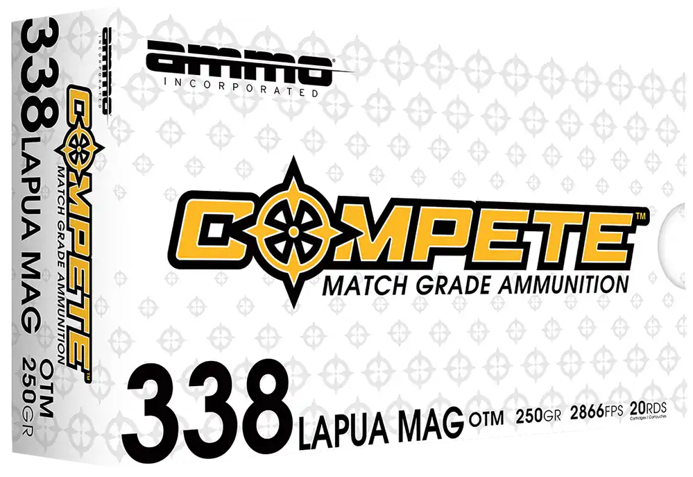 Ammo Inc Match 338 Lapua Mag Ammo 250 Grain Boat Tail Hollow Point 20 Rounds 338LM250BTHPA20