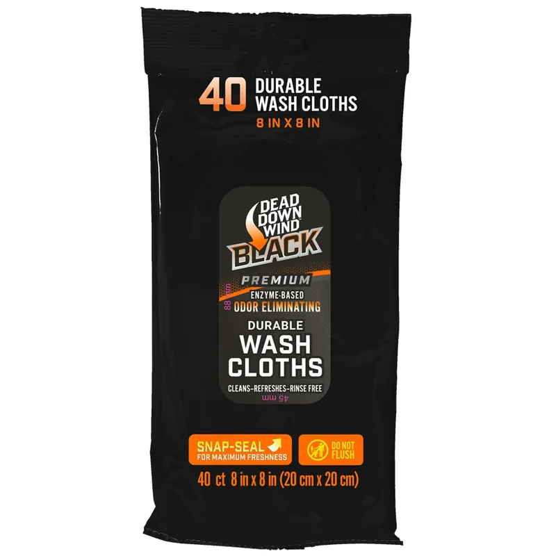 Dead Down Wind Black Premium Wash Cloths 40 Count