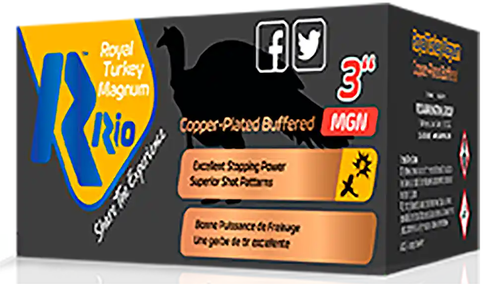 Rio Ammunition Royal Turkey Magnum Shotshells 12 GA 3" 1-3/4 oz 6 Copper-Plated Lead Shot 10 Shells Per Box
