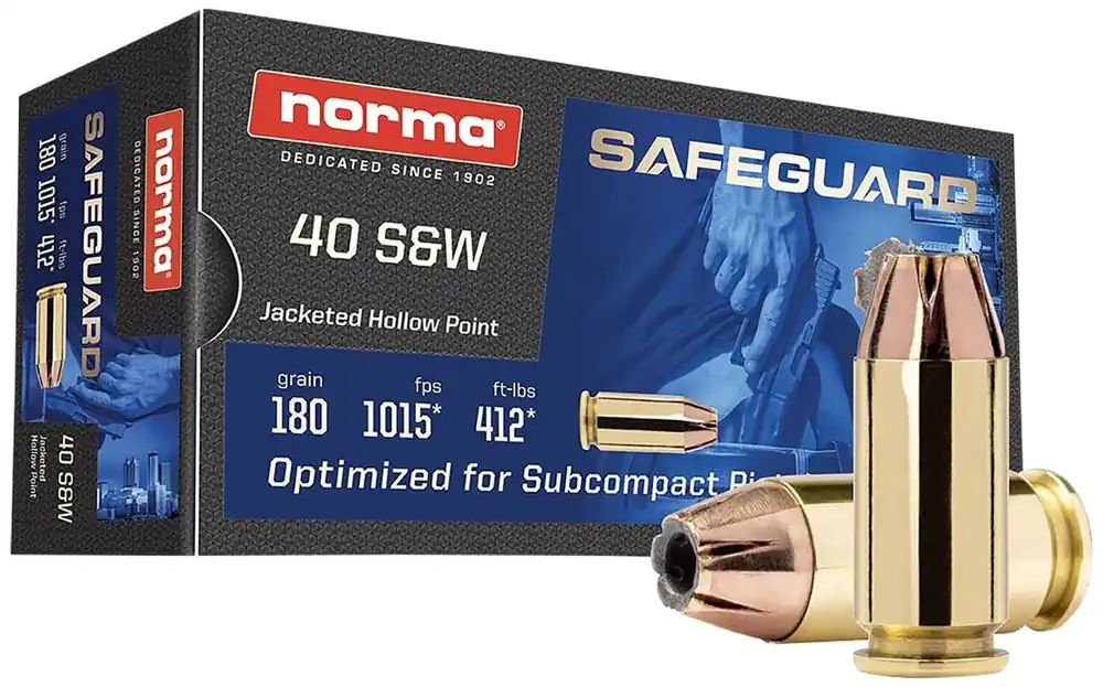 Norma Ammunition Safeguard .40 S&W Ammo 180 gr Jacketed Hollow Point 50 Rounds 801407727