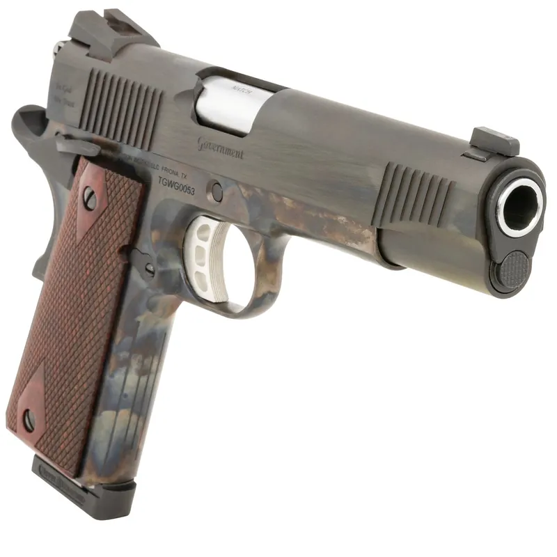 Tyler Gun Works Custom 1911 Government .45ACP Pistol 7+1 5" Stainless Match Barrel Blued Steel Slide Color Case Steel Frame TGWGVCC45