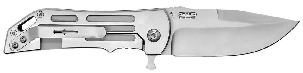 Camillus Dominator II Knife 3" Folding Drop Point Plain Titanium Bonded 420 Stainless Steel Blade, Silver Carbon Fiber/SS Handle 19643