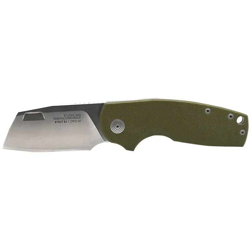 SOG Stout SJ Folding Knife 2.60" OD Green