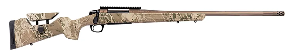 CVA Cascade Long Range Hunter 7mm Rem Mag Rifle24" Smoked Bronze Cerakote Steel Threaded Barrel, Realtree Hillside CR3960