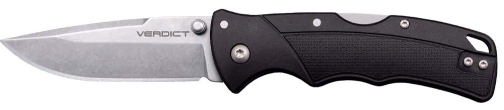 Cold Steel Verdict EDC 3" Tanto Plain Folding 4116 Krupp SS Blade, Black Textured GFN Handle CSFLC3SPSSZ