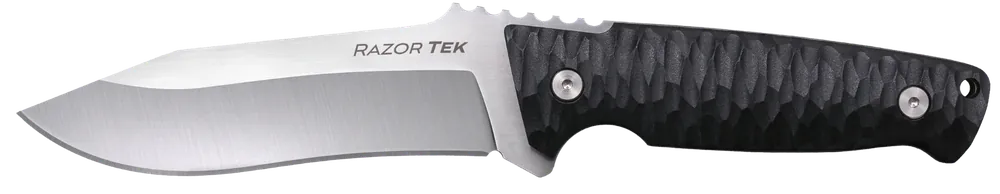Cold Steel Razor Tek Knife EDC 5" Fixed Clip Point Plain Satin 4116 Krupp SS Blade, 4.63" Black Textured GFN Handle CSFX5RZR