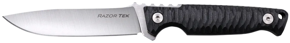 Cold Steel Razor Tek EDC 4" Fixed Clip Point Plain Satin 4116 Krupp SS Blade, 4" Black Textured GFN Handle CSFX4RZR